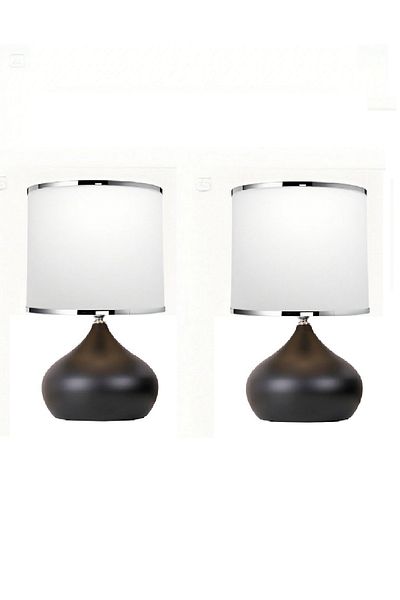 571 Store 2 Pcs Ellipse Table Lamp Shade Metal Body Fabric Head Lighting