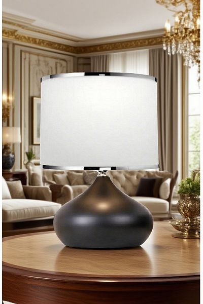 571 Store Elipse Table Lamp Shade Metal Body Fabric Head Lighting