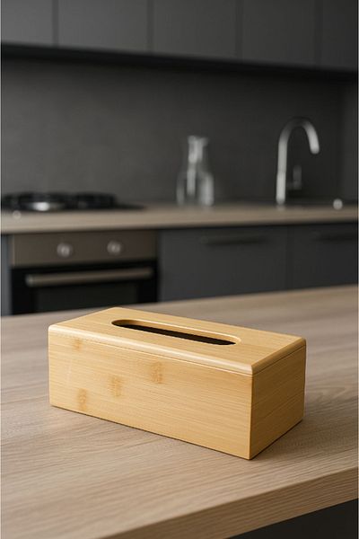 AYGÖREN HOME Bamboo Model Pinterest Napkin Holder Decorative Desktop Napkin Box