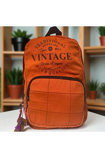 Old Cotton Quality Mini Vintage Casual Design Daily Backpack Travel Bag 19 cm X 34 cm