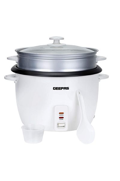 Geepas جهاز طهي الارز الكهربائي من جيباس، ابيض، GRC4327