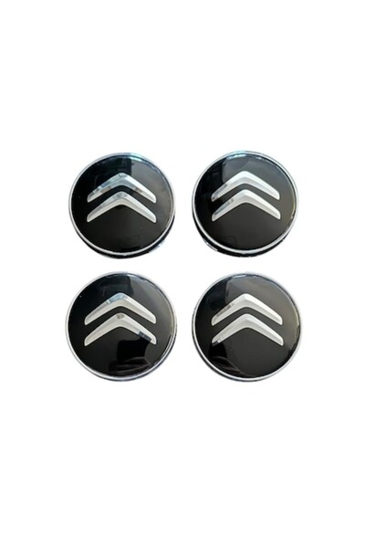 MAF Set 4 capace roți 60mm Citroën Negru compatibil/inlocuitor jantă aliaj