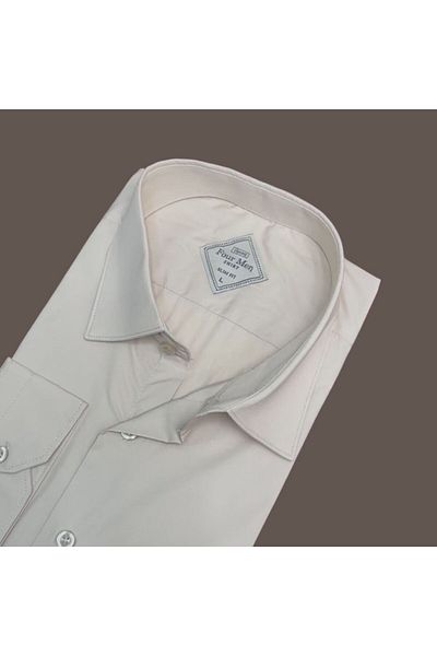 GÖMLEK GALERİSİ Slim Fit Slim Fit Plain Long Sleeve Men's Shirt