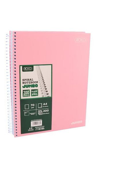 Roco دفتر ملاحظات جامبو A4 - 200 ورقة، بفتحة مزدوجة باللغتين العربية والإنجليزية
