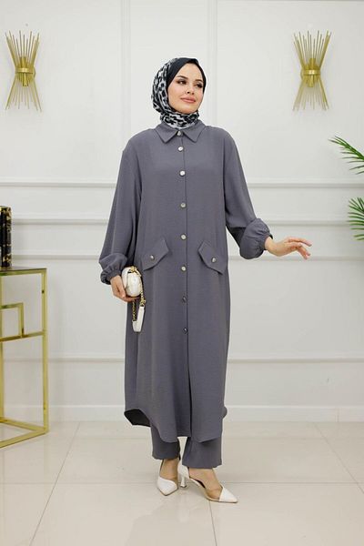 VALENS BOUTİQUE Women's Hijab Set 2 Piece Pants & Tunic Set