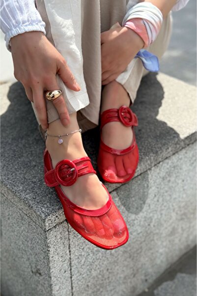 I Love Shoes Mary Jane cu cataramă roșie din plasă Cyreya