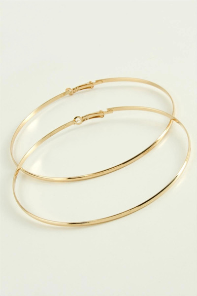 Eco Lounge Plain Metal Hoop Earrings 9-10 cm
