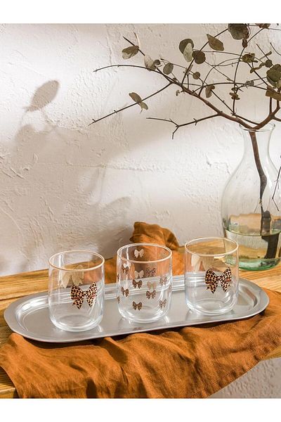 LC Waikiki Printed Glass Cup 3-Piece 280 ml (W5)