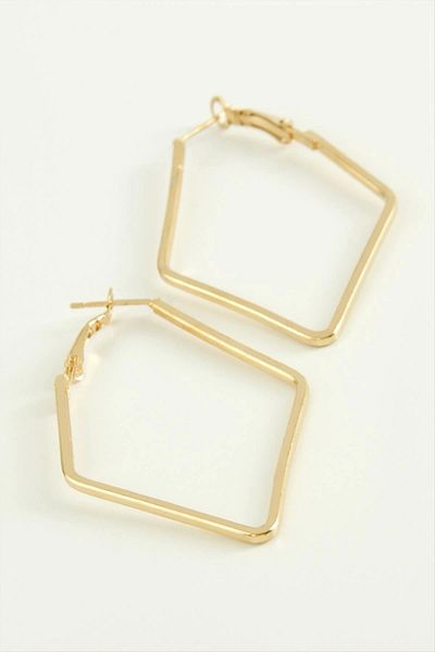 LiderGlobal Polygonal Hoop Earrings 6 cm