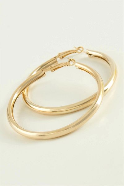 LiderGlobal Pipe Hoop Earring 3.5 cm