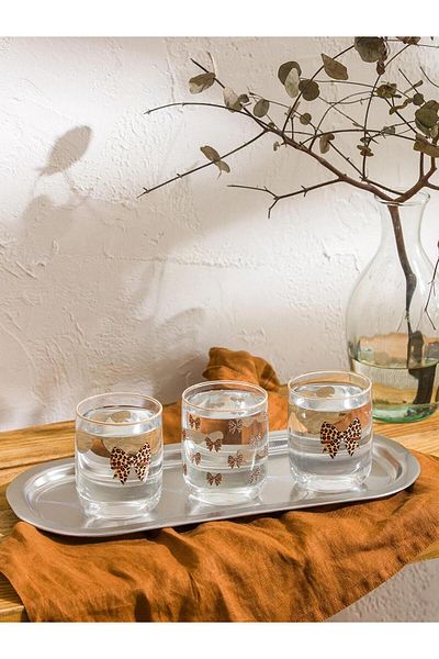 LC Waikiki Printed Glass Cup 3-Piece 280 ml (W5)