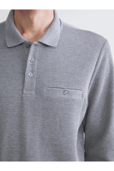 LC Waikiki Ανδρικό φούτερ LCWAIKIKI Classic Polo με μακρυμάνικο γιακά (W5)