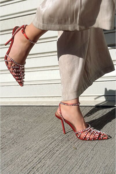 I Love Shoes Penoria Mat Kırmızı Bant Detaylı Stiletto
