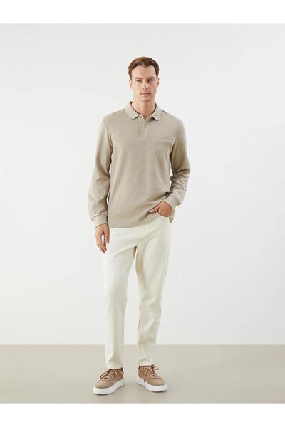 LC Waikiki Ανδρικό φούτερ LCWAIKIKI Classic Polo με μακρυμάνικο γιακά (W5)