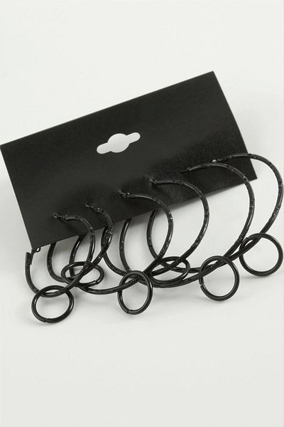 LiderGlobal Dotted Nested Metal Hoop Earrings 6 Pieces
