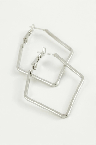 Eco Lounge Polygonal Hoop Earrings 6 cm
