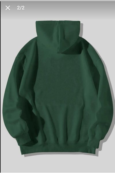 NOFLEN Unisex Green Essentials Printed Oversize Sweatshirt Hoodie