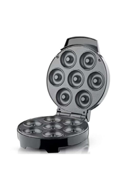 Rovitech Mini Electric Donut Maker With Non-Stick Plates, Indicator Light, Black