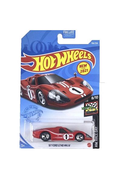 HOT WHEELS Masinuta Metalica Hot Wheels, 1967 Ford GT40 MK IV, Rosu, 1:64