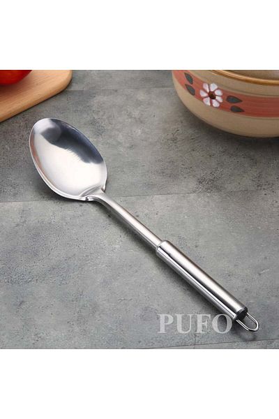 PUFO Lingură mare de bucătar din oțel inoxidabil pentru servire, 33 cm