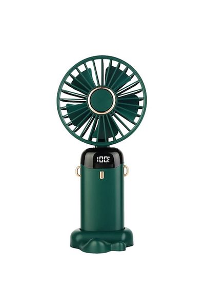 YWX Ventilator portabil, 3 în 1, 4000 mAh, portabil, 5 viteze, pliabil, ecran LCD, YWX, verde