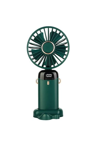 YWX Ventilator portabil, 3 în 1, 4000 mAh, portabil, 5 viteze, pliabil, ecran LCD, YWX, verde