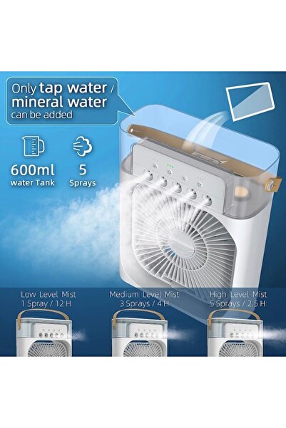 Tescomak VAPAir Chilla Humidifier Fan, 5 Spray Settings, LED Lights, White