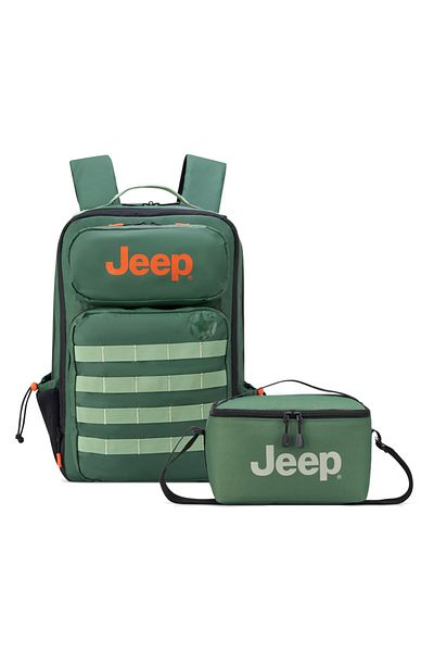 Delsey JEEP TACTICAL 15.6 INCH BACKPACK GREEN + LUNCH BAG ARMY