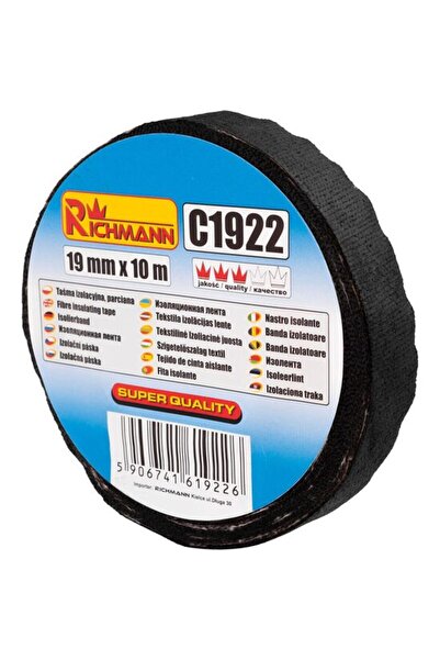 richmann Bandă izolatoare, 10 m x 19 mm, fibră neagră,