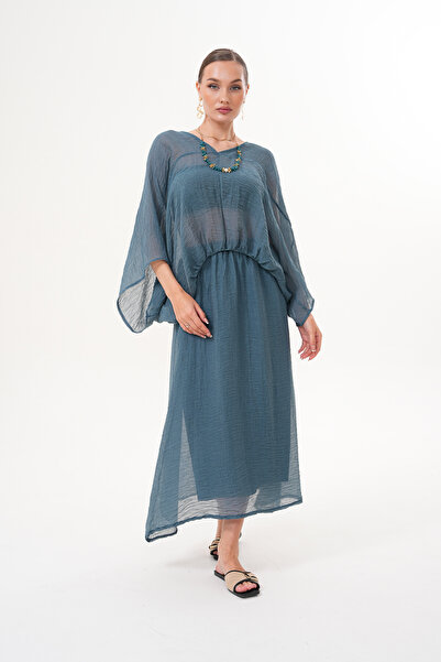 Marjinal Kadın Bluz Etek Kolye Detaylı Takım