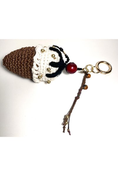 She Sells Handmade Chocolate Sauce Ice Cream Bag Charm Keychain