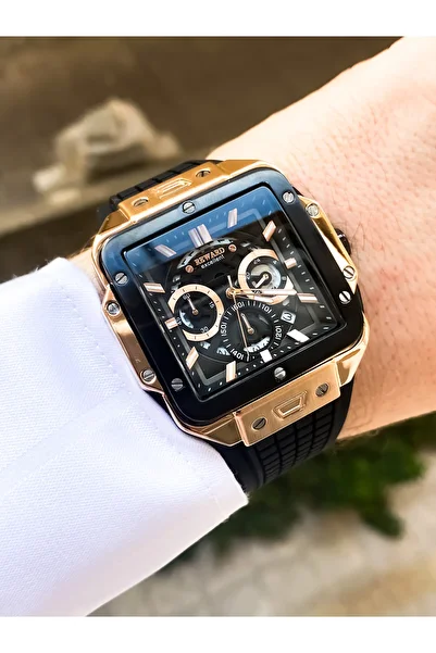 Reward Men's Wrist Watch 5Atm Water Resistant Black Color Square Model