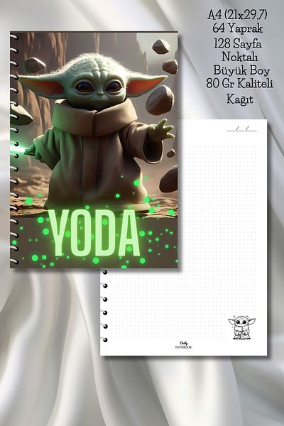 daily notebook Yoda Dotted School Notebook,64 Sheets Spiral A4 Large Size (21X29.7 cm) Size