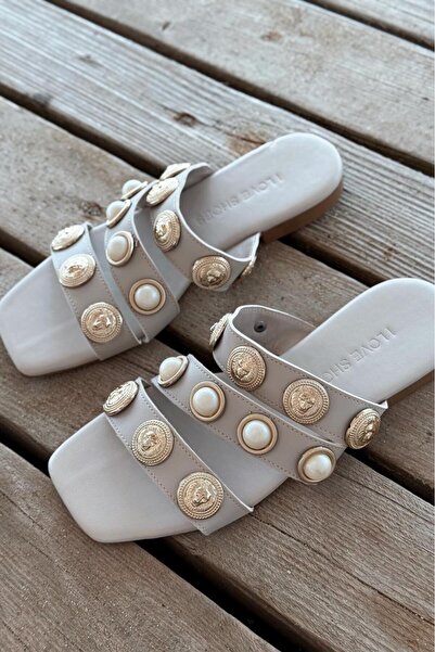 I Love Shoes Γυναικείες παντόφλες Ceylor από ματ δέρμα με λεπτομέρεια με αγκρ...