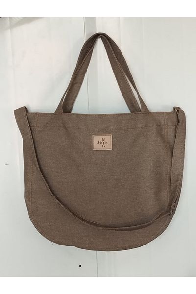 Trend Moda Denim Fabric Wide Deep Shoulder Strap Bag