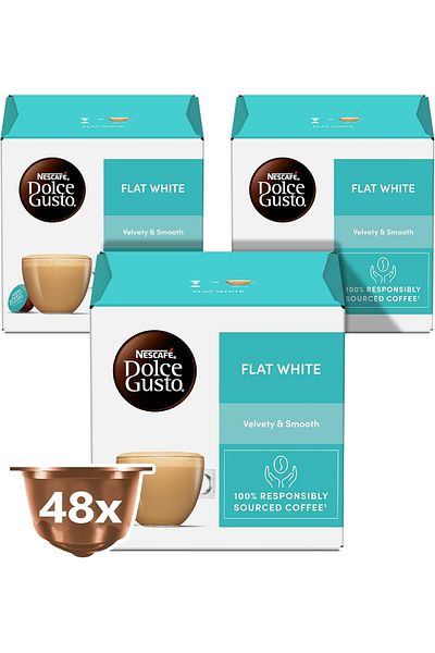 Nescafe Nescafe Dolce Gusto Flat White - 3*16 48 Capsules, Unflavored