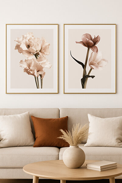 seninürünün Roselle Paspartulu - Gerçek Cama Baskı Gold Alüminyum Metal Çerçe...