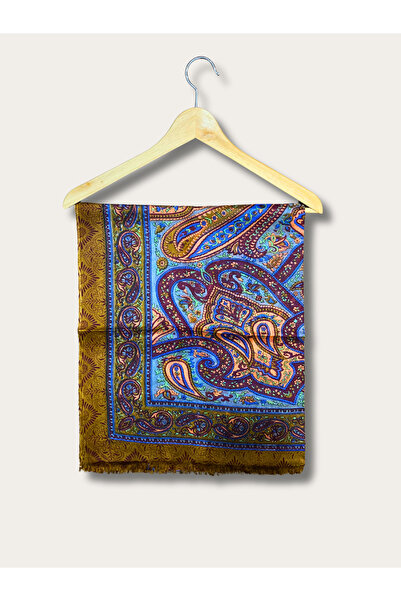 MODA شال من الحرير الهندي الفوال باللون العنابي-المتبل