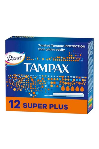 TAMPAX سدادات قطنية سوبر بلس، عبوة من 12 قطعة