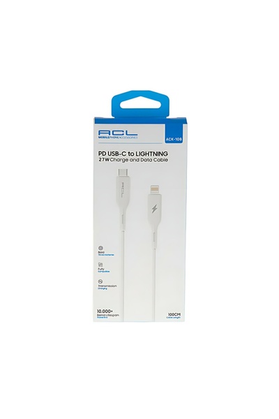 ACL ACK-108 Şarj Kablo PD USB 27W 1mt Şarj Kablosu