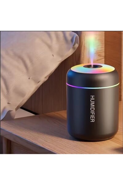 sgeteknoloji RGB SİYAH 180 ML USB ULTRASONİK OFİS ODA VE ARABA HAVA NEMLENDİRİCİ BUHAR MAKİNESİ AROMA DİFİZÖRÜ