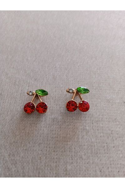 Pervin Ablacım Cherry Stud Earrings Steel