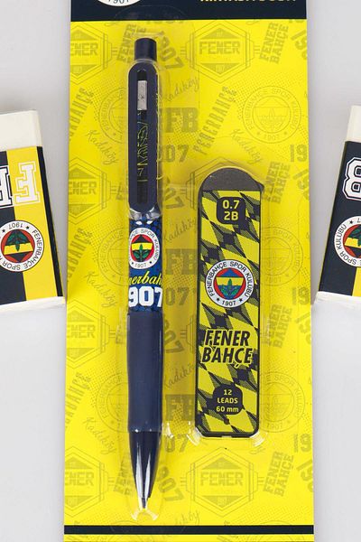 Fenerbahçe "Dekomus Pocket Notebook with Gift" Licensed Versatile Tip Pen, 0.7 mm Tip and 2 Pieces of Eraser S