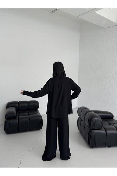 modamtn Buttoned pocket linen double set