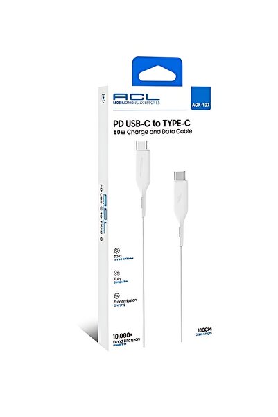 ACL ACK-107 Şarj Kablo PD USB 60W 1mt Şarj Kablosu