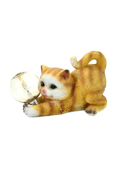 Strend Pro Decorațiune de grădină, polirășină, lampă solară, pisică cu bec, 2...