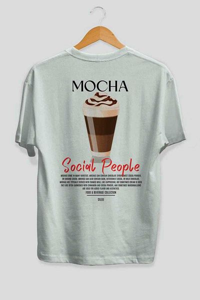 Ankhises Mocha Cocktail Printed Oversize T-Shirt Men Women 100% Cotton Crew Neck Tshirt
