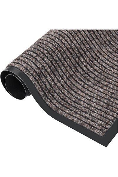 Ehil Halı Kanallı Kahverengi Çamur Kazıyıcı Sıyırıcı Kapı Önü Paspası 90x150