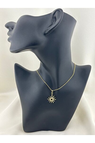 Tudivanyu Aksesuar Purple Zircon Stone Stainless Steel Star Necklace
