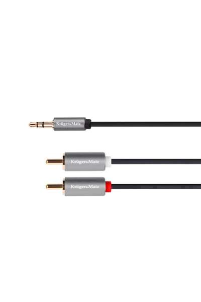 Kruger&Matz Cablu 2x RCA tata la 1x jack 3.5 tata stereo, lungime 5m